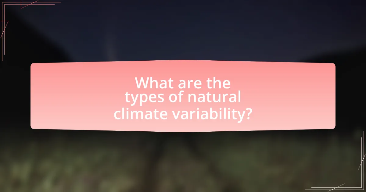 What are the types of natural climate variability?